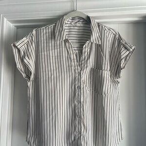 Blu Pepper Black and White Striped Top